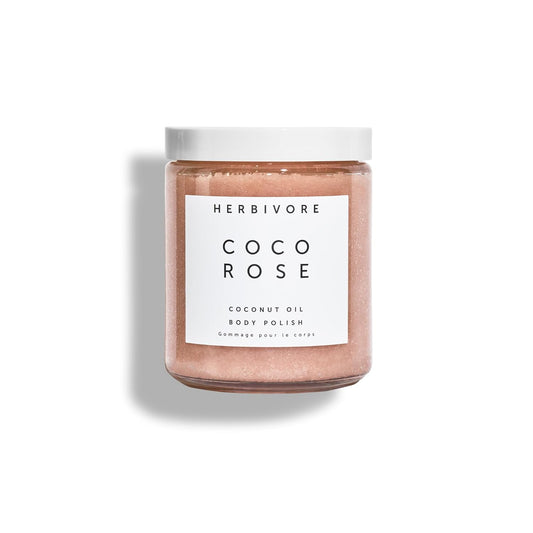 HERBIVORE Coco Rose Exfoliating Body Scrub + In-Shower Moisturizer with Coconut Oil, Shea Butter + Pink Clay for Softer, Smoother Skin | Vegan, Plant-Based, Cruelty-Free