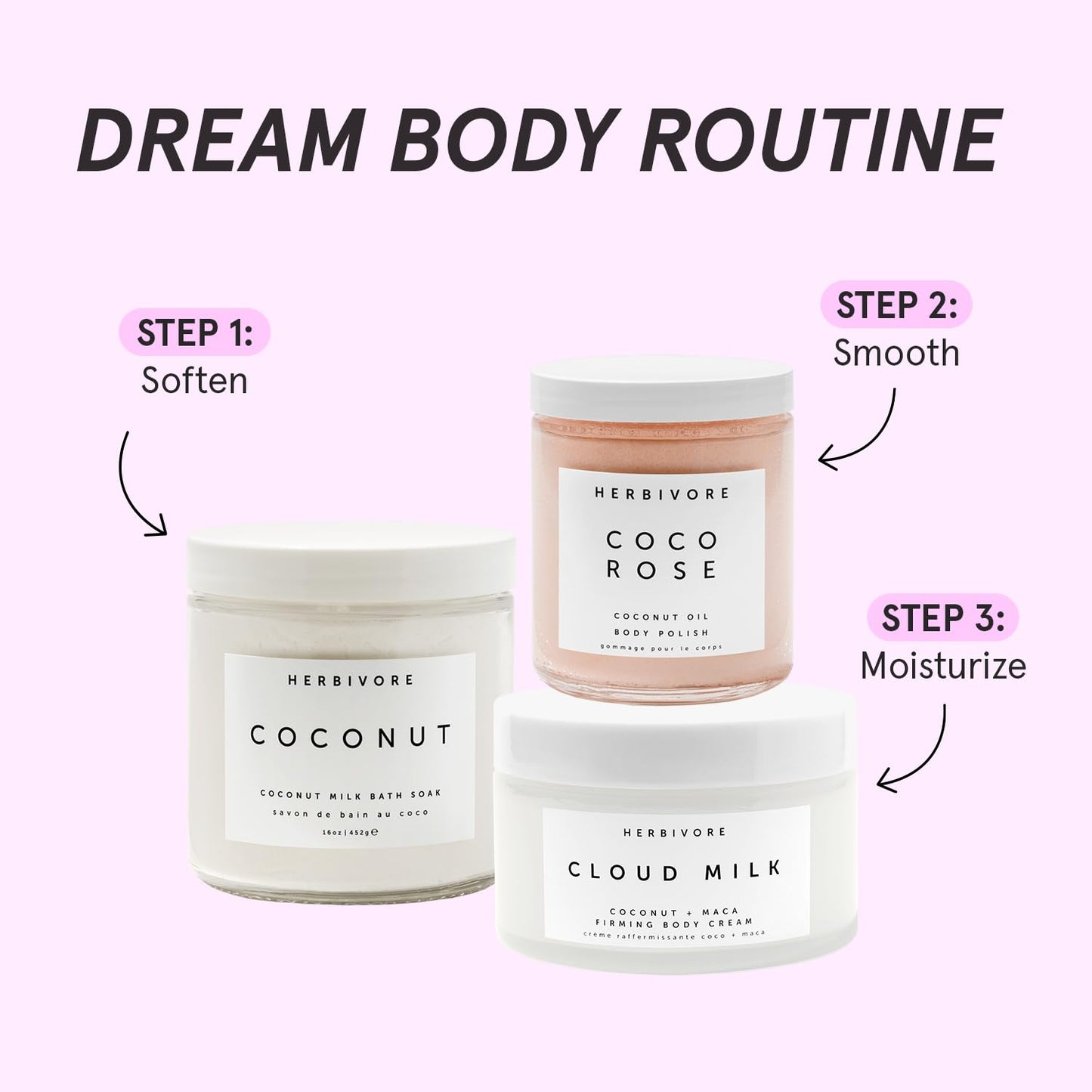 HERBIVORE Cloud Milk Coconut + Maca Fast-Absorbing Moisturizing & Firming Body Cream | Smooths the Look of Cellulite + Firms Skin | Plant-based, Vegan, Cruelty-free, 195 mL / 6.6 oz