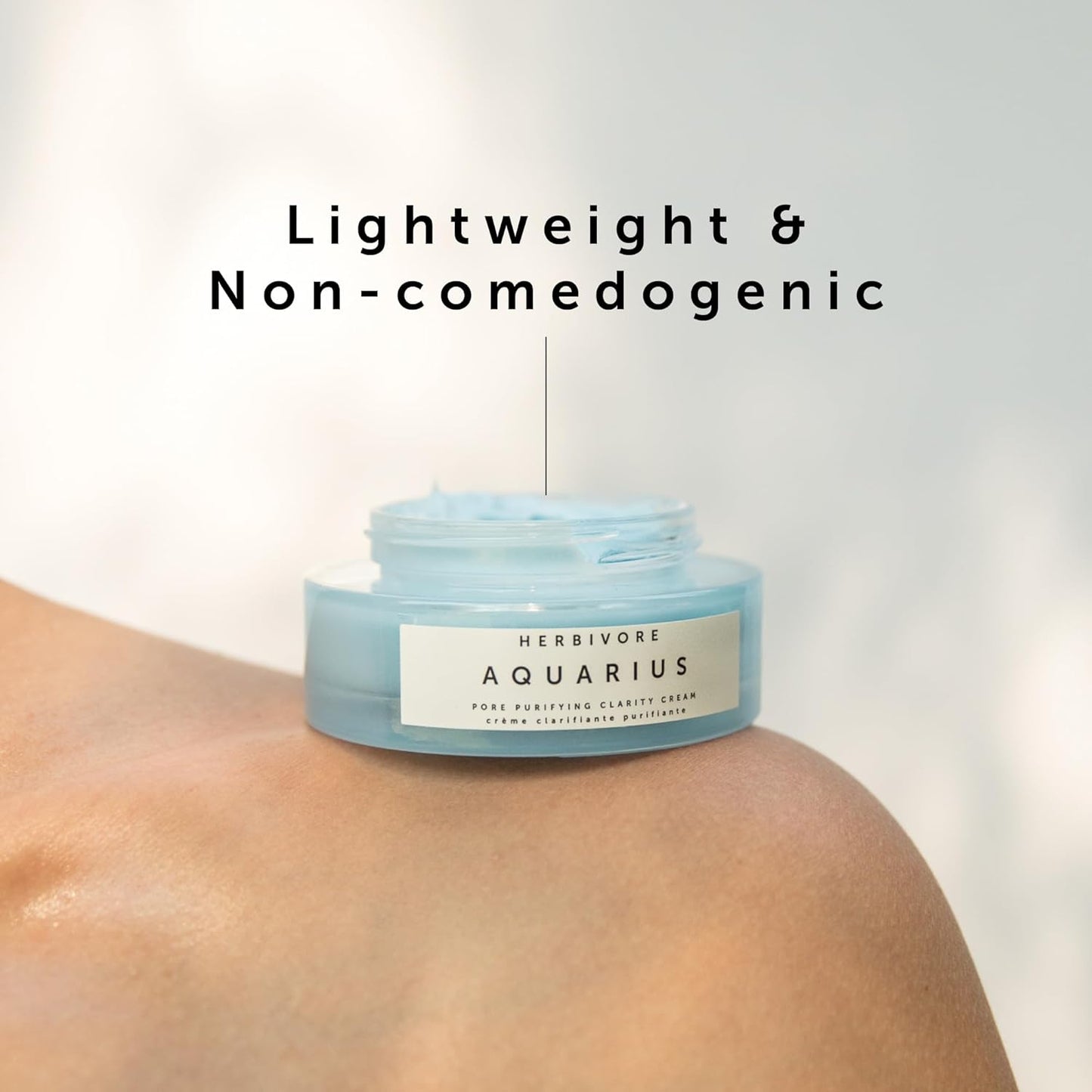 HERBIVORE Aquarius Pore Purifying Clarity Cream – Daily Moisturizer with BHA to Clean Pores & Balance Oily Skin for a Soft, Matte Finish, Plant-based, Vegan, Cruelty-free, 50mL / 1.7 oz