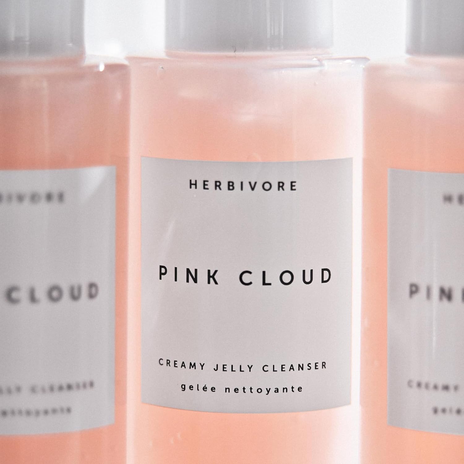 HERBIVORE Pink Cloud Creamy Jelly Cleanser | Hydrating Face Wash with Rosewater, Squalane + Tremella Mushroom, Gently Cleanses + Removes Makeup, Vegan, Plant-Based, Cruelty-Free