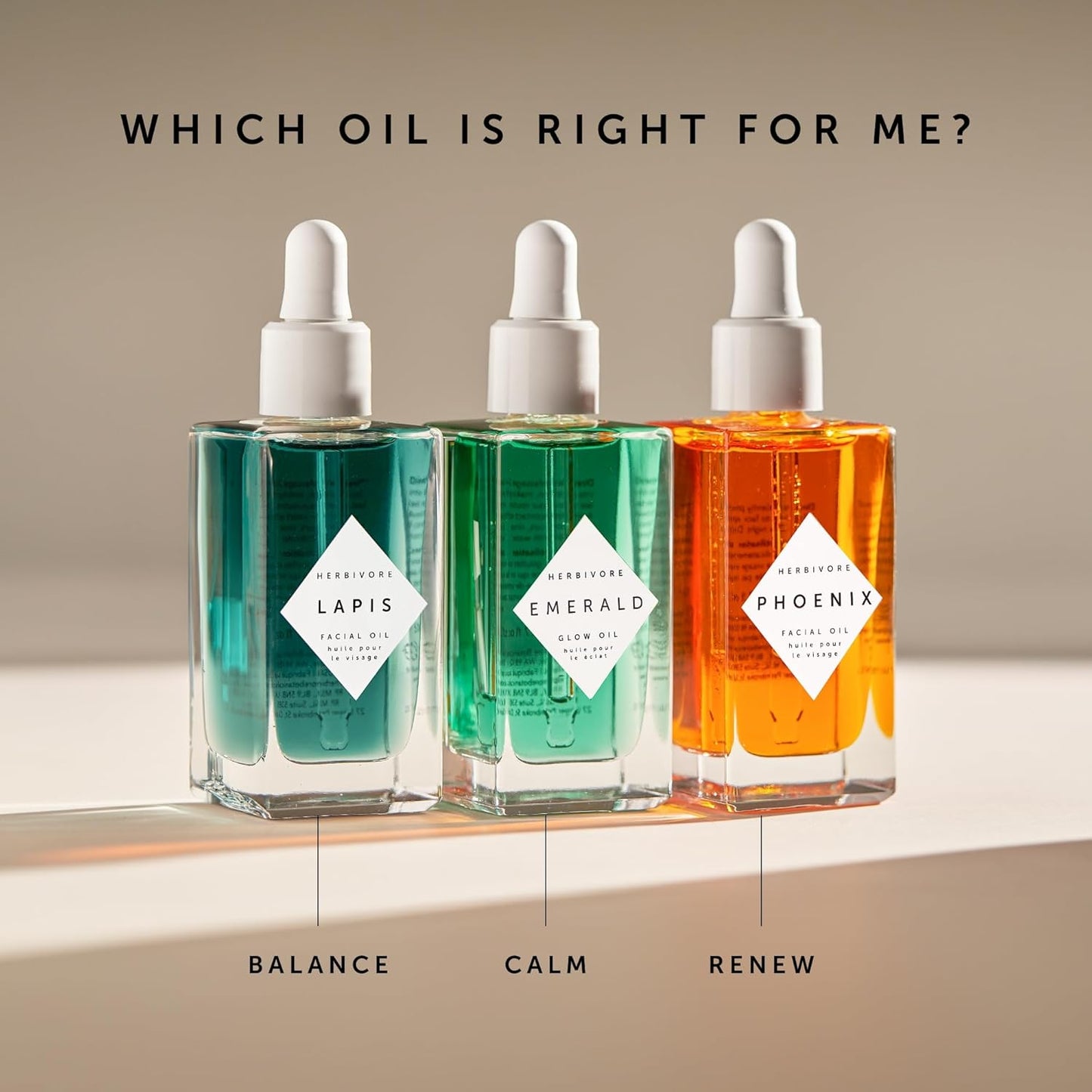 HERBIVORE Lapis Balancing Facial Oil with Blue Tansy + Squalane, Safe for Acne-Prone Skin | Helps Soothe Redness + Balance Oil Production, Lightweight, Non-Comedogenic, Plant-Based